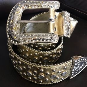 3 Studded Belts Different Colors.